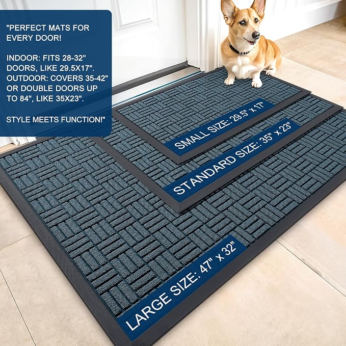OLANLY Front Door Mat Outside Entrance 29.5x17, Heavy Duty Sturdy Natural - Image 3