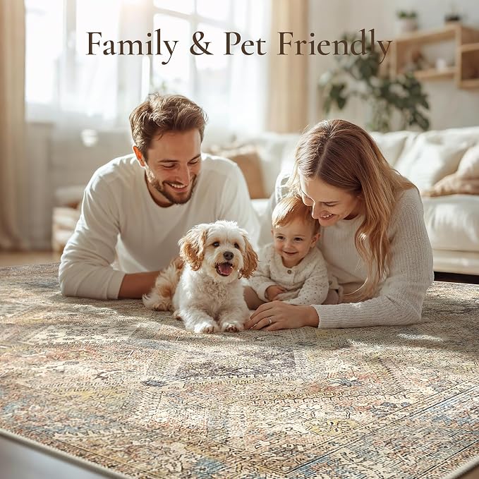 GENIMO Runner Rug 2x7 Non Slip Machine Washable Hallway Runner Vintage Rug - Image 6