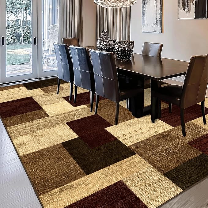 Modern Geometric Patchwork Indoor Area Rug - Image 7