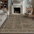 PureCozy 8x10 Area Rug for Living Room Brown Vintage Washable Bedroom Carpet by PureCozy