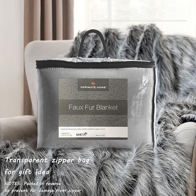 Luxury Faux Fur Throw Blanket, Super Warm, Fluffy Decoration Blanket Scarf - Image 6