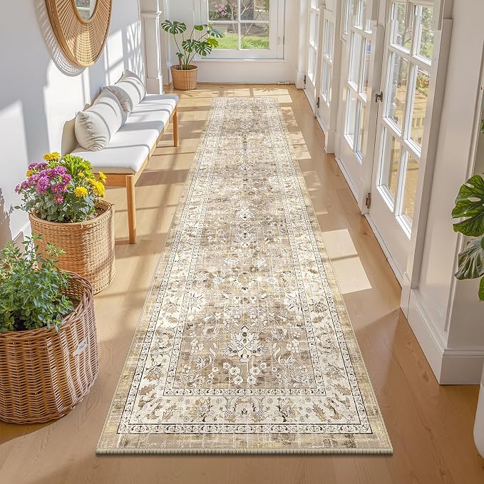LOKHOM Washable Runner Rug, 2x10 Non-Slip Boho Hallway Rug by LOKHOM