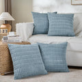 Fancy Homi 4 Packs Boho Light Blue Decorative Throw Pillow Covers 16x16 Inch by Fancy+Homi