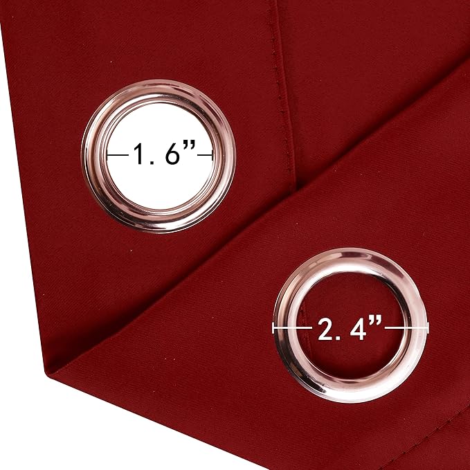 LEMOMO Red Blackout Curtains 34 x 84 Inch Length/Set of 2 Curtain - Image 6