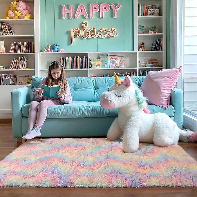 KCHOWUA Fluffy Fuzzy Unicorn Rugs - Image 7