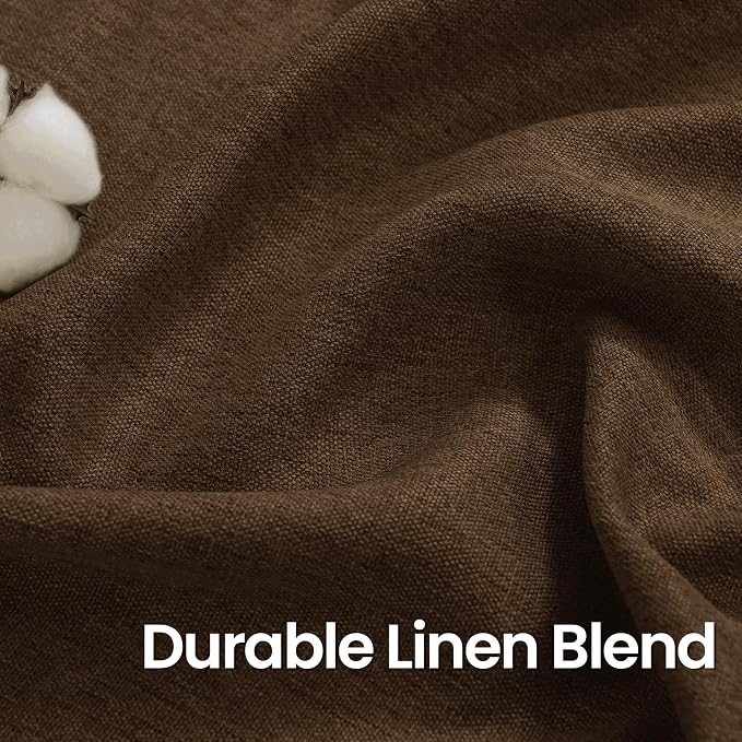 BGment Brown Linen Curtains for Living Room 72 Inch Length, Non See Through - Image 4