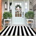 IOHOUZE Black White Striped Rug -4x6 Front Door Mats Outdoor, Washable Rug by iOhouze
