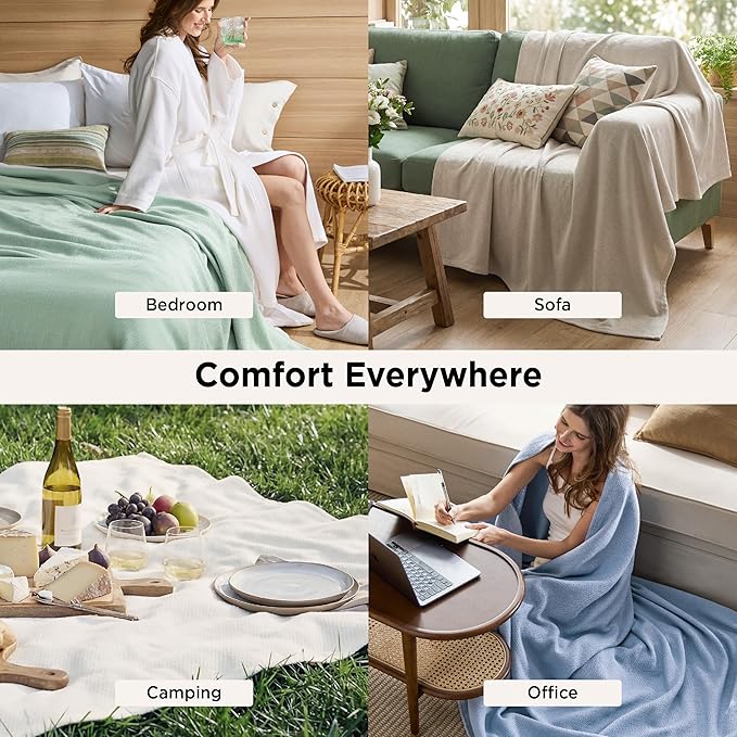 Bedsure GentleSoft 100% Cotton Blanket Twin XL Size - Image 7