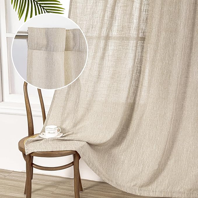 MYSKY HOME Curtains for Kitchen Windows, Sheer Curtains 63 Inch Length for - Image 9