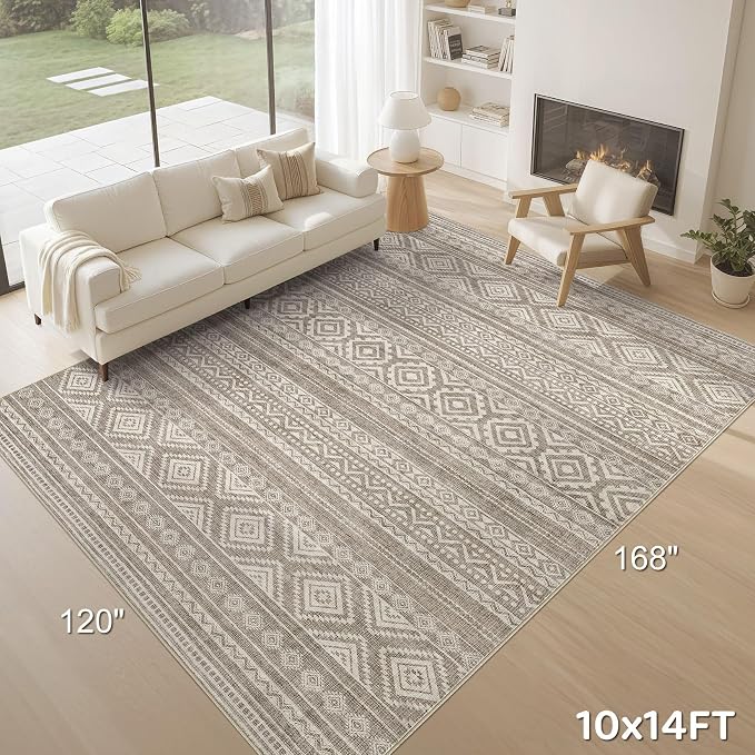 cotiled 10x14 Area Rug Living Room: Washable Boho Rugs - Image 9