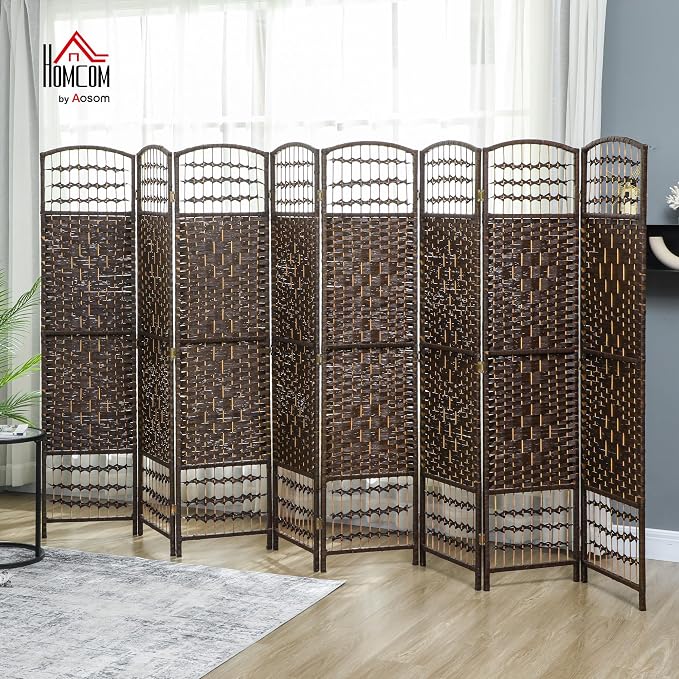 HOMCOM 8 Panel Room Divider, Folding Privacy Screen, 5.6' Room Separator - Image 2
