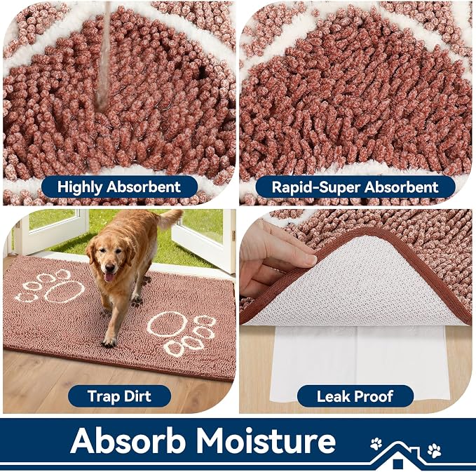 Bcoimo Super Absorbent Dog Door Mat, Pet Rugs - Image 4