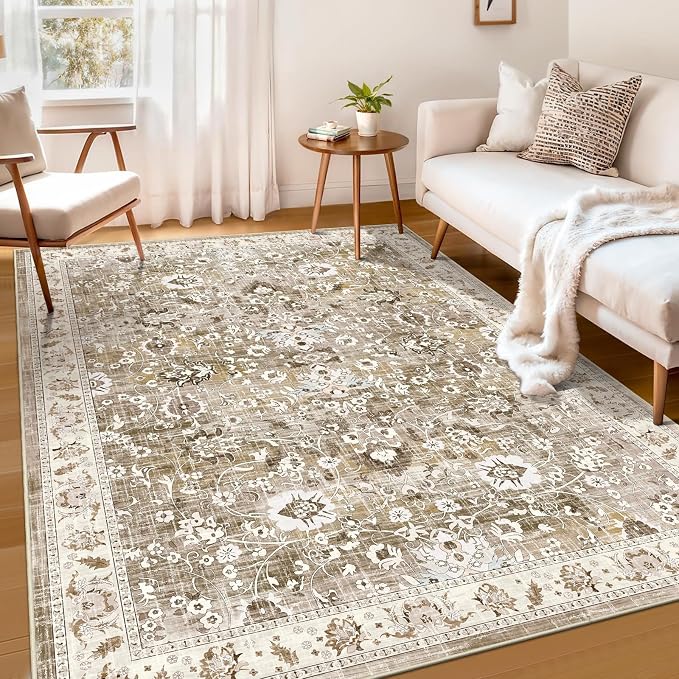 LOKHOM Living Room Area Rug 5x7, Non-Slip Vintage Soft Bedroom Rug by LOKHOM