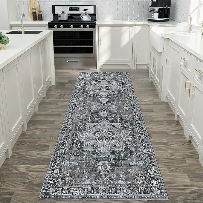 GENIMO 2'6''x8 Runner Rugs for Hallway, Machine Washable Non Slip Vintage Rugs - Image 8