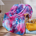 NEWCOSPLAY Super Soft Throw Blanket Deep Purple Rainbow Premium Silky Flannel by NEWCOSPLAY