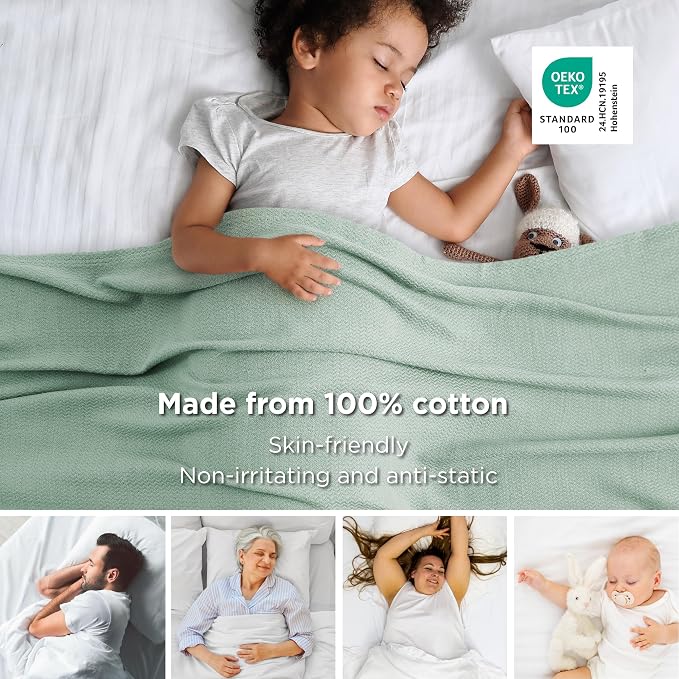 Bedsure GentleSoft 100% Cotton Large Throw Blanket - Image 2