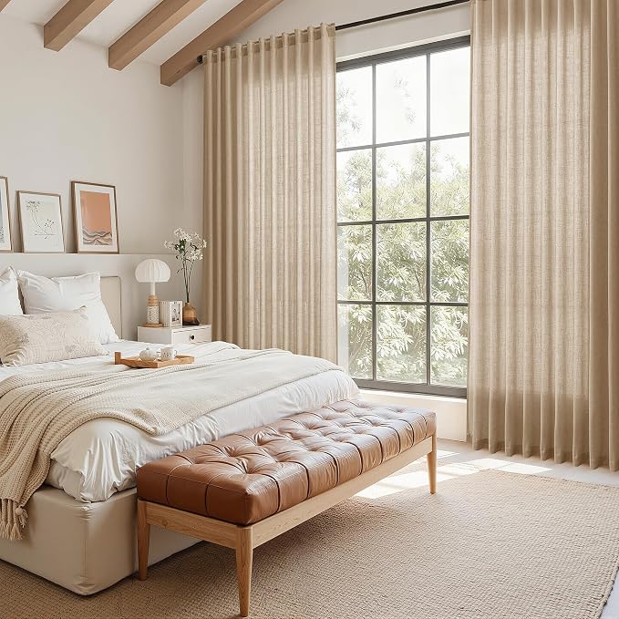 Nanspring Sand Beige Curtains 96 Inches Long - Image 8