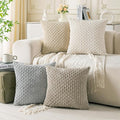 Set of 4 Neutral Decorative Throw Pillow Covers 20x20 Inch Corduroy Pillow by Cozoomy
