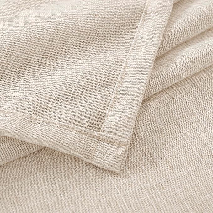 BGment Oatmeal Linen Curtains for Living Room 84 Inch Length, Semi Sheer - Image 9