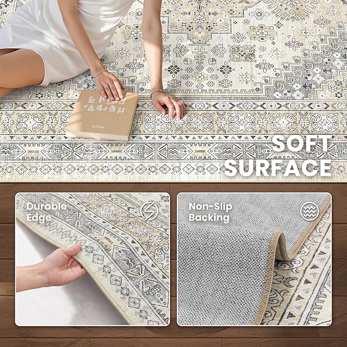 zesthome 8x10 Area Rugs for Living Room, Non-Slip Backing Washable Rugs - Image 6