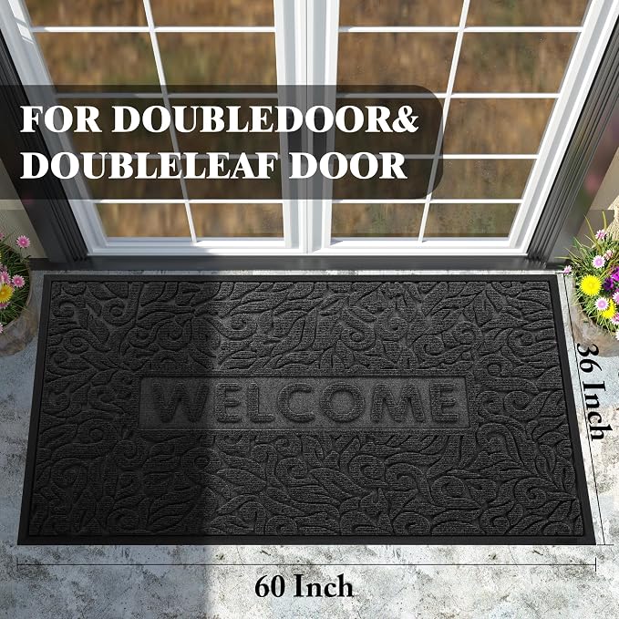 Yimobra Large Welcome Mat 60x36, Waterproof Non-Slip Outdoor Mats - Image 2