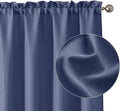 Chyhomenyc Blue Curtains 90 Inch Length 2 Panels Set, Faux Linen Textured Semi by Chyhomenyc