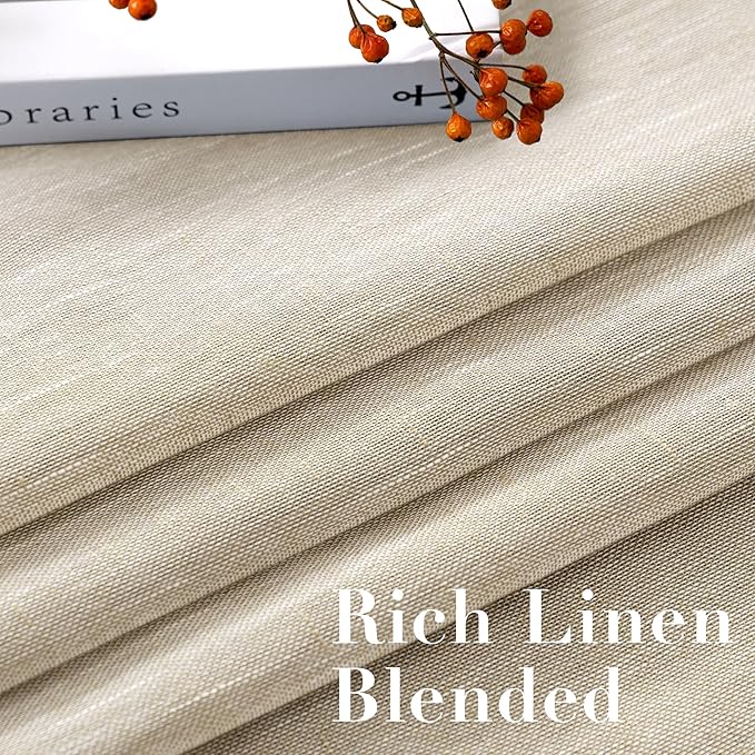 H.VERSAILTEX Linen Curtains Natural Linen Semi-Sheer Curtains 2 Panels Nickel - Image 4