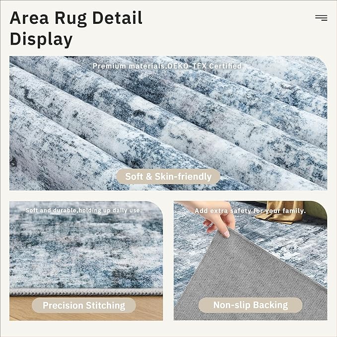 Runner Rug 2x12 Washable Non-Slip Hallway Runner Rugs - Image 6