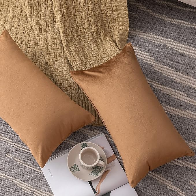 NiNi ALL Decorative Throw Pillow Covers Pack of 2, Velvet Cushion Case - Image 7
