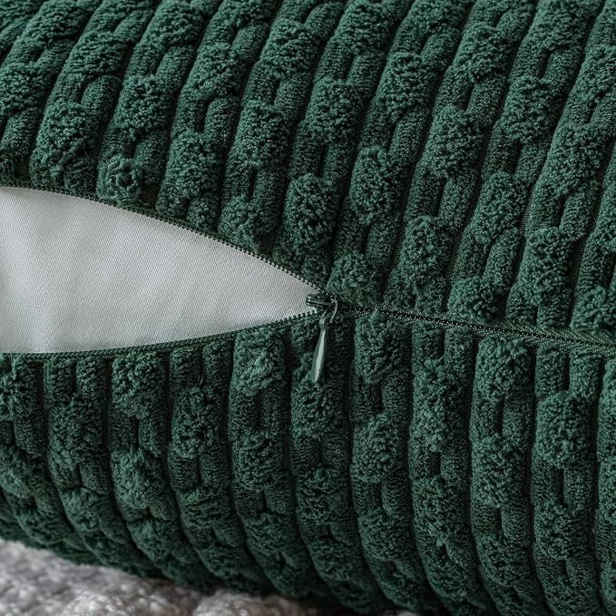 MIULEE Army Green Throw Pillow Covers Soft Corduroy Decorative Eruo Sham Set of - Image 3