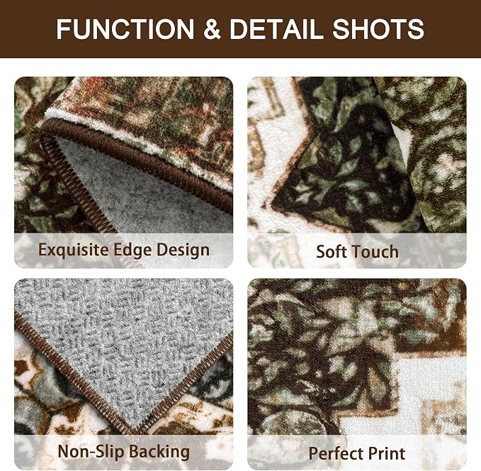Tritard Non Slip Kitchen Rugs Sets of 3 Washable Boho Kitchen Mats - Image 4