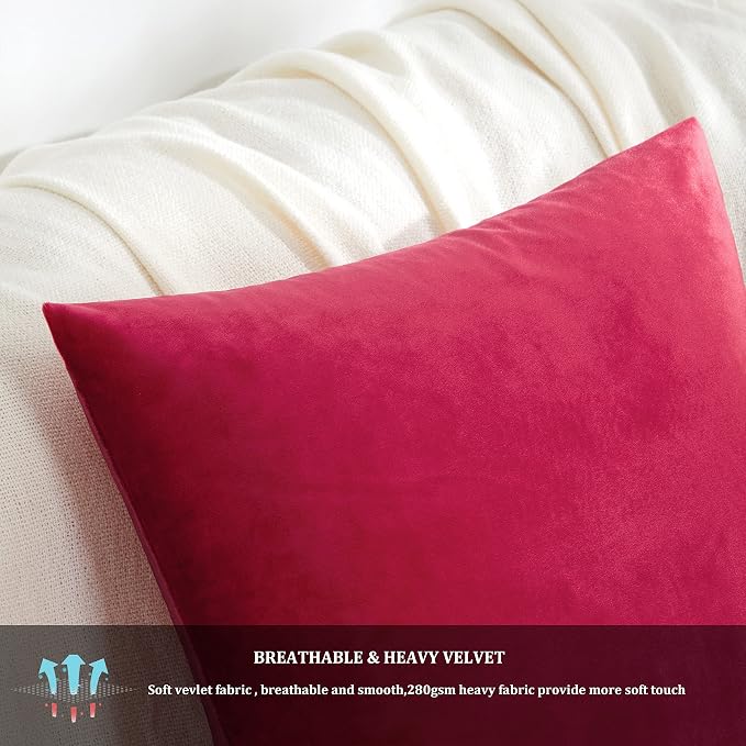 GIGIZAZA Decorative Throw Pillow Covers 26x26, Velvet Sofa Boho Cushion Pillows - Image 6