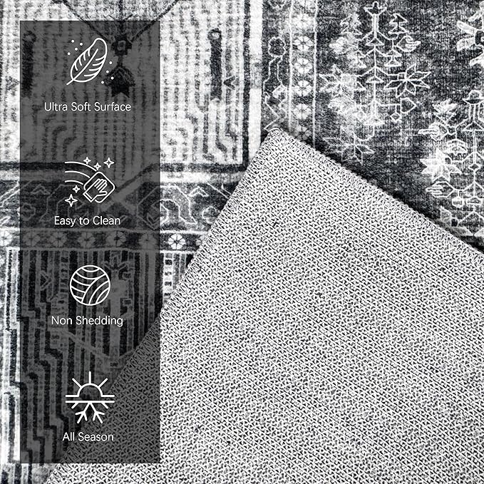 YARNSCAPE Vintage 6' x 9' Washable Area Rug - Image 6