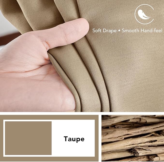 Deconovo Blackout Curtains, Thermal Insulated, W42 x L72 2 Panels, Back Tab - Image 7