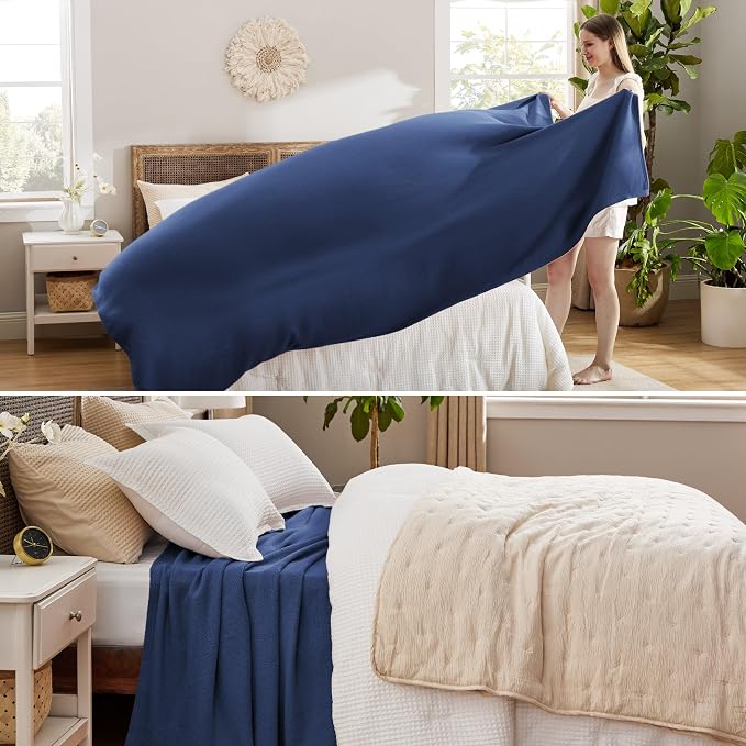 Bedsure GentleSoft 100% Cotton Large Blanket Oversized King - Image 4