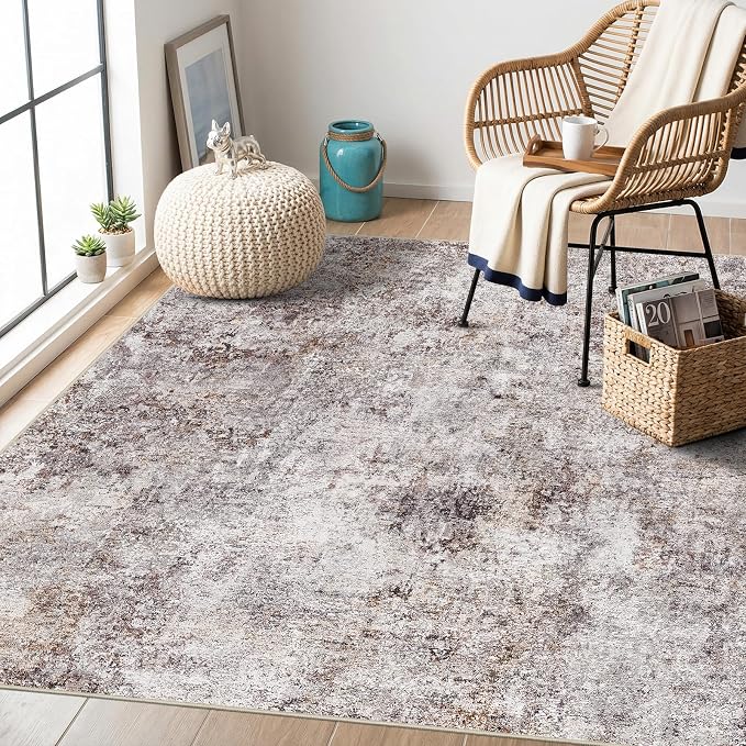 5 Square Area Rug: Washable Low Pile Carpet - Image 2