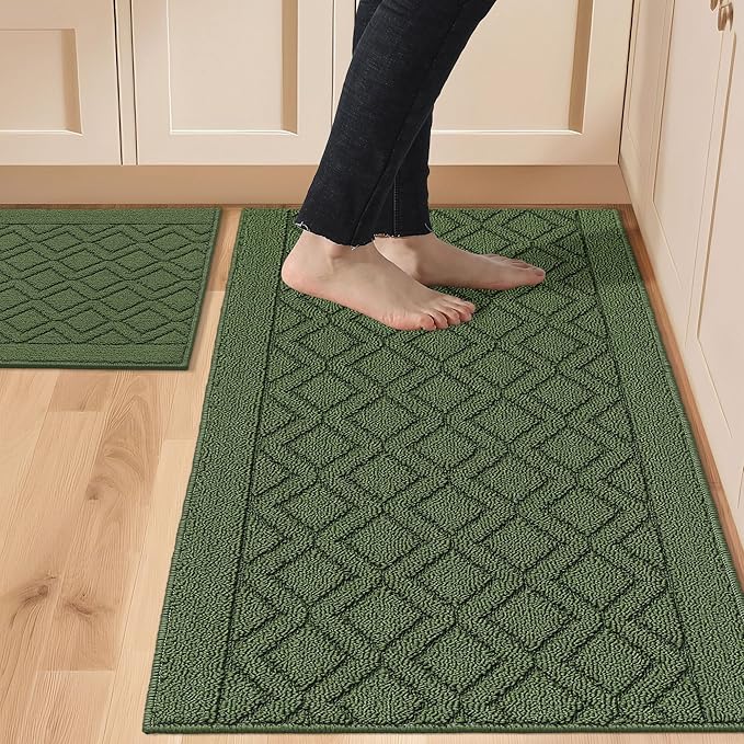 COSY HOMEER 48x20 Inch/30X20 Inch Kitchen Rug Mats Made of 100% Polypropylene 2 by COSYHOMEER