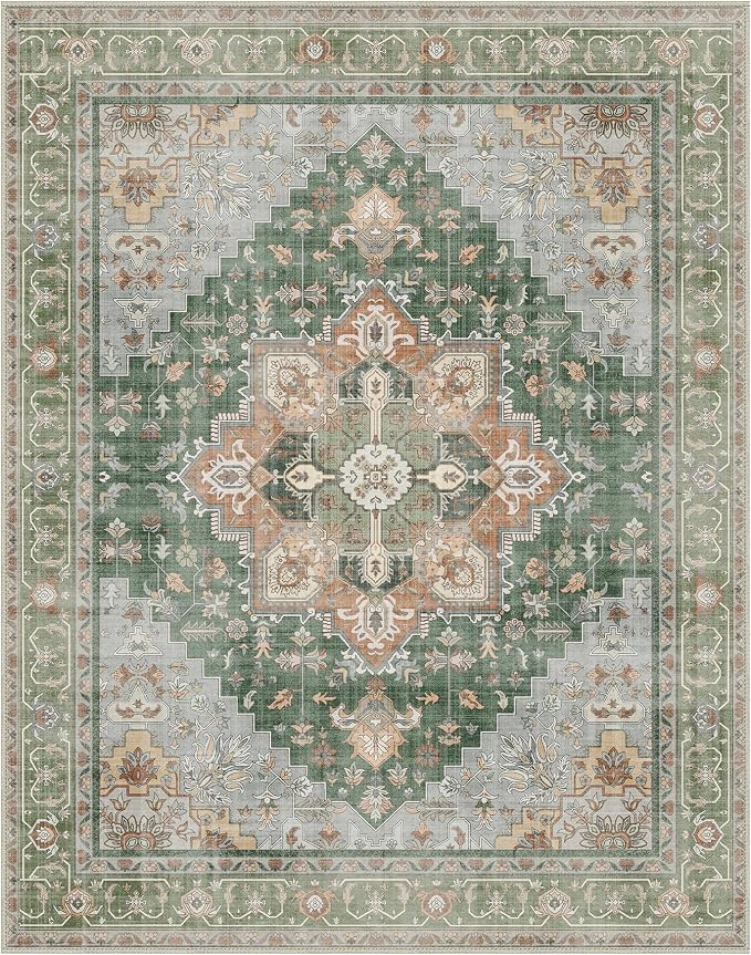 GENIMO 7x10 Area Rugs for Living Room, Machine Washable Non Slip Vintage Rugs - Image 7