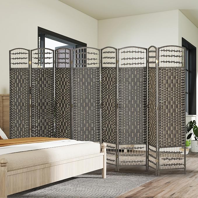 HOMCOM 8 Panel Room Divider, Folding Privacy Screen, 5.6' Room Separator - Image 8