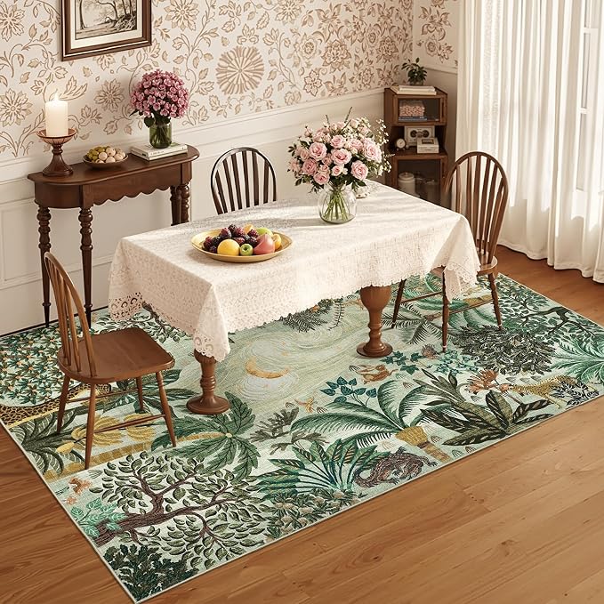 GarveeHome Area Rugs 8x10 for Living Room, Jungle Animal Large Washable Rug - Image 2