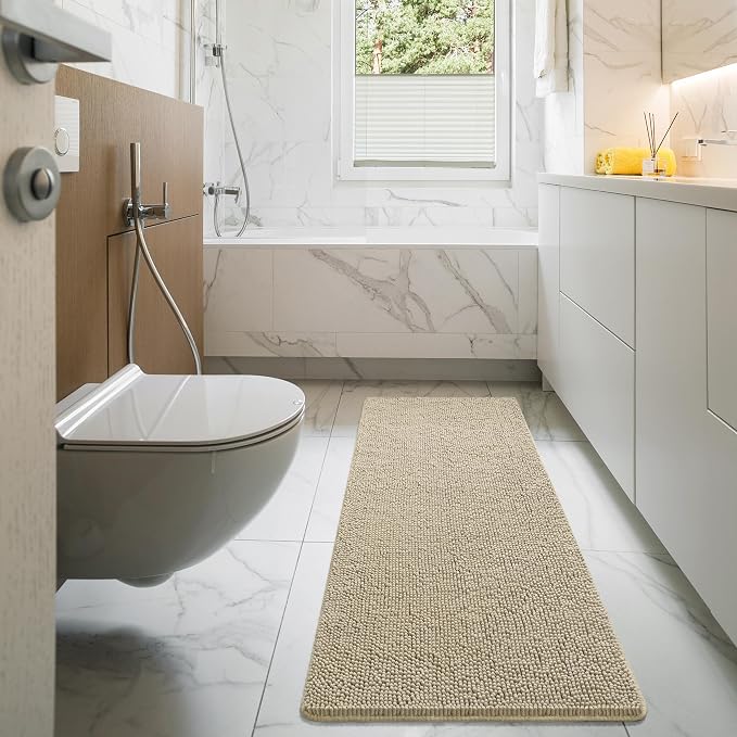 LOCHAS Luxury Bathroom Rug Shaggy Bath Mat 24 x 70 Inch, Washable Non Slip Bath - Image 7