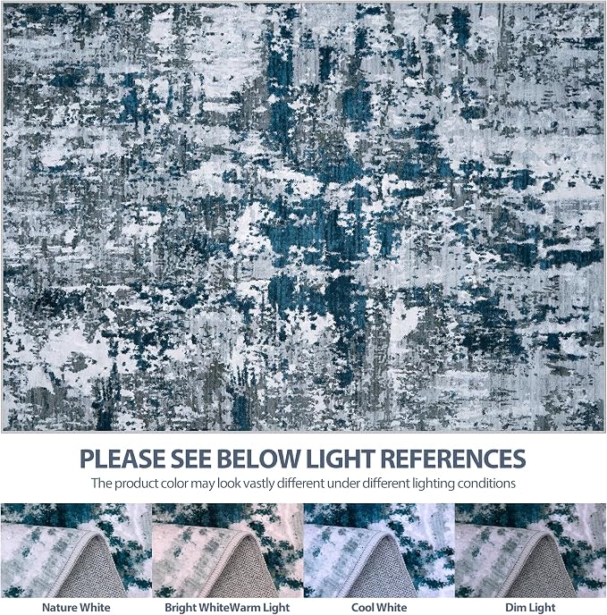 5x7 Area Rugs for Living Room Rug Washable: Abstract Rug for Dining Room - Image 7