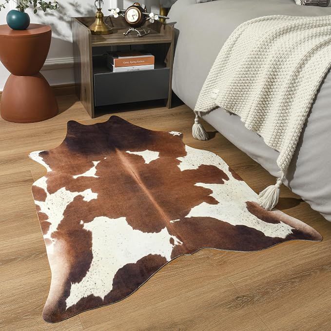 Easycozy Faux Cowhide Cow Print Rug: 3 x 4 Western Decor Faux Cowhide, - Image 6