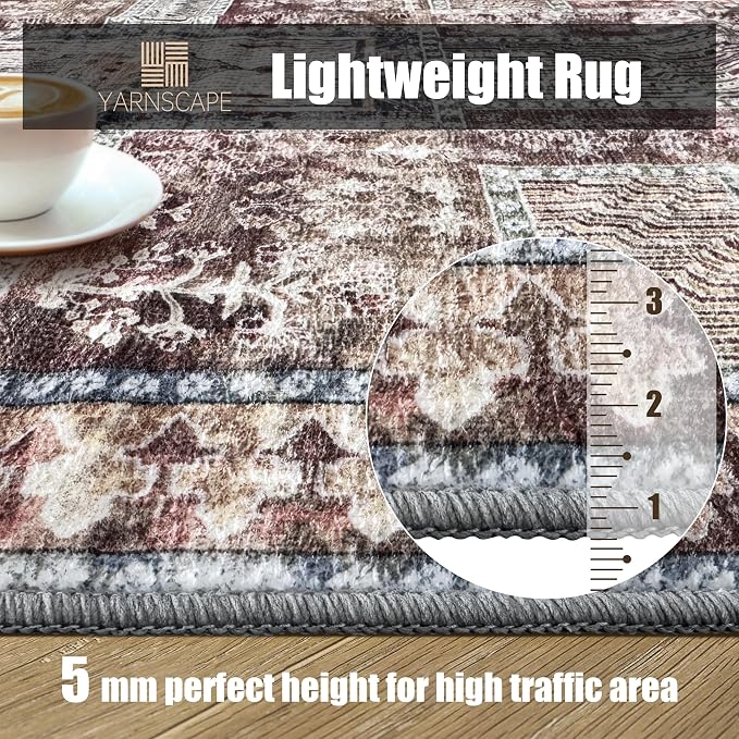 YARNSCAPE Vintage 3' x 5 ' Washable Area Rug - Image 7