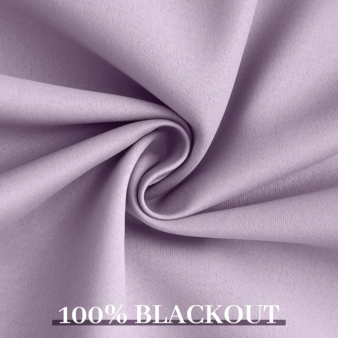 Yakamok Lilac 100% Blackout Curtains 84 Inches Long - Image 6