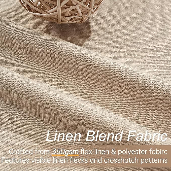 Topfinel Tan Blackout Curtains for Living Room 100 inch Long, Thick Linen Pinch - Image 3