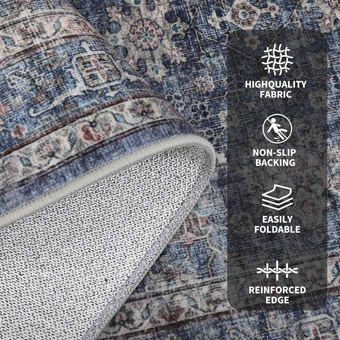 GarveeHome Washable Rugs 8x10 Soft Non Slip Vintage Area Rugs - Image 5