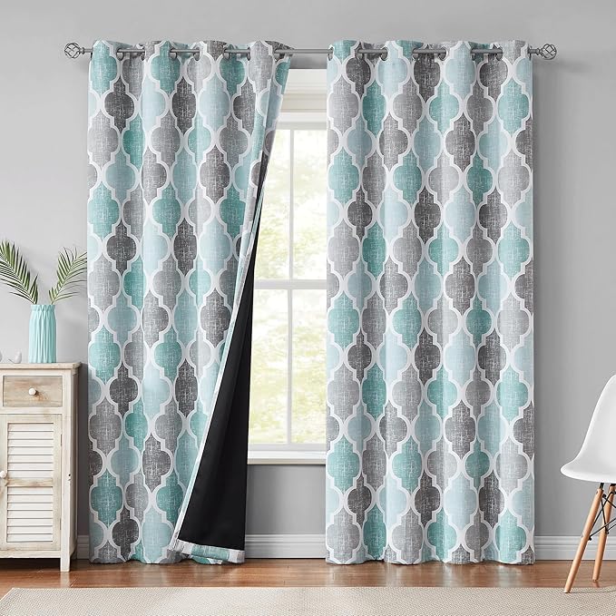 Beauoop 100% Blackout Curtains 90 Inches Long 2 Panels by Beauoop