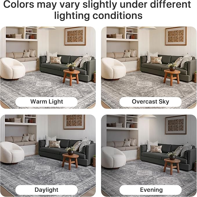 GENIMO Runner Rug 2x12 Non Slip Machine Washable Hallway Runner Rug, Low Pile - Image 7