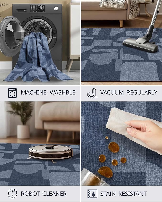 Latte&Fog 8x10 Area Rugs for Living Room, Large Modern Abstract Washable Rug - Image 7